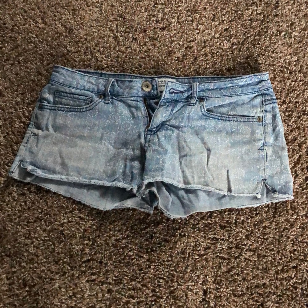 Light blue floral print shorts
